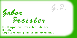 gabor preisler business card